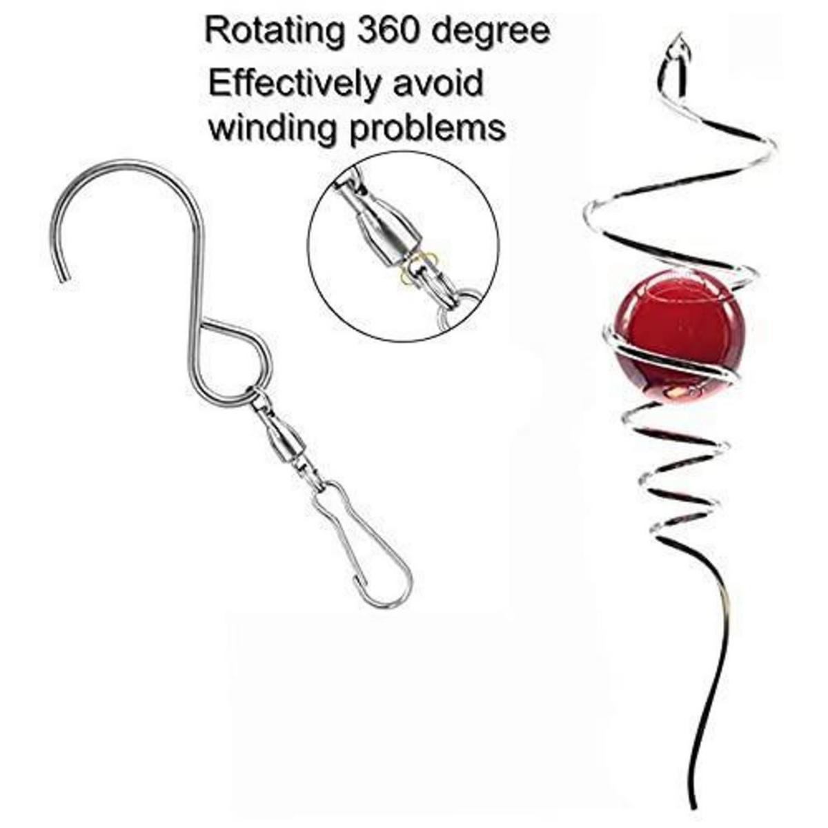 WINDSPIEL Spiralschwanz Edelstahl Rot - Rot, Metall (27.9/5/5cm)
