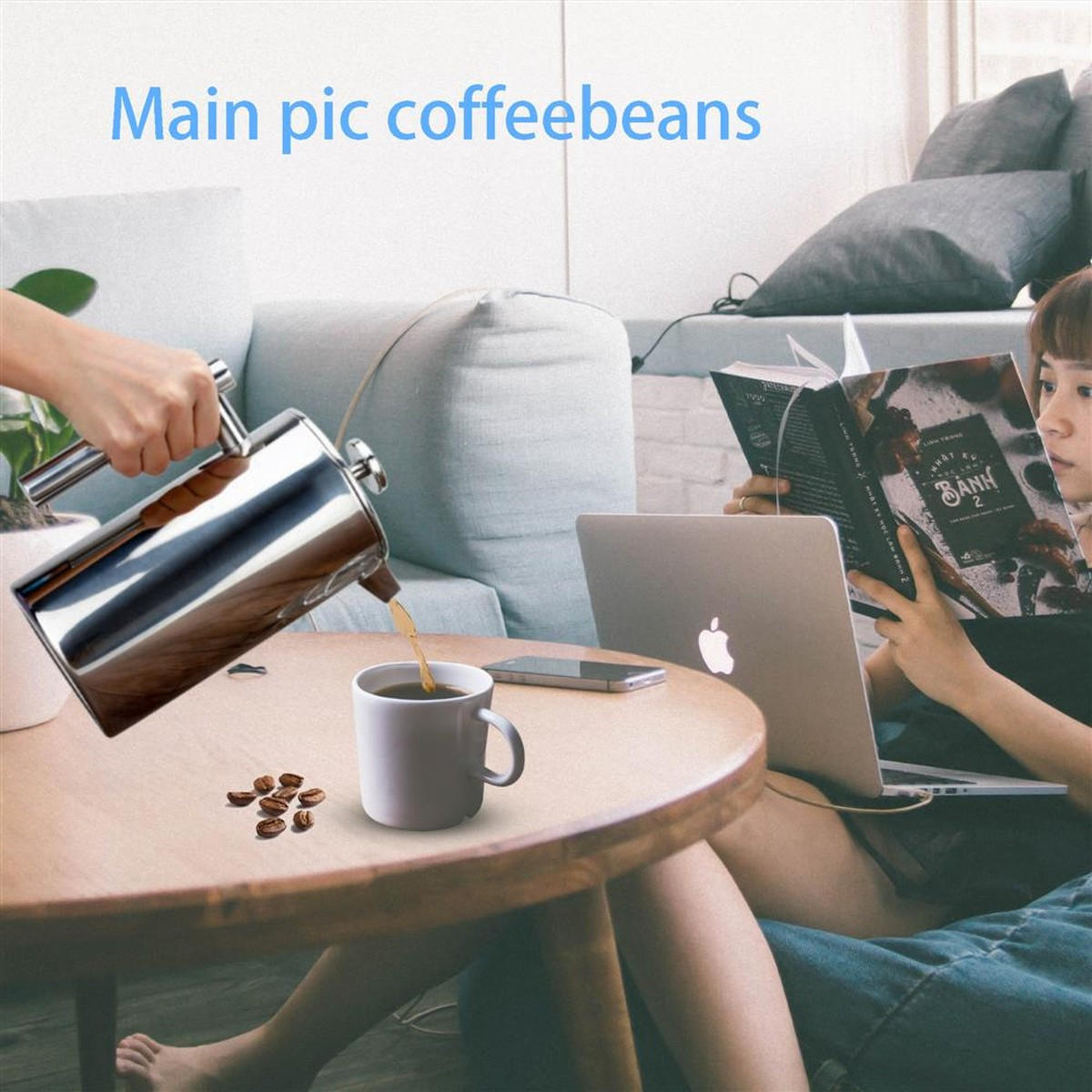 KAFFEEKANNE 1l nach französischem Pressensystem - Silberfarben, Metall (1L) - Intirilife