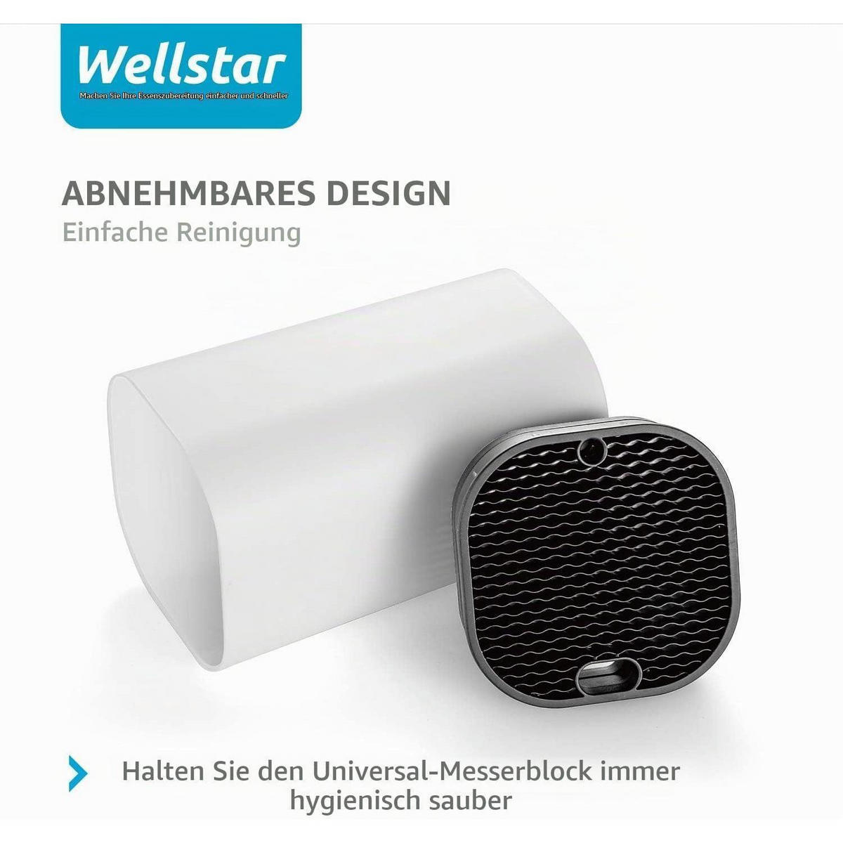 MESSERBLOCK unbestückt Weiß - Weiß, Kunststoff (14/22.4/14cm)