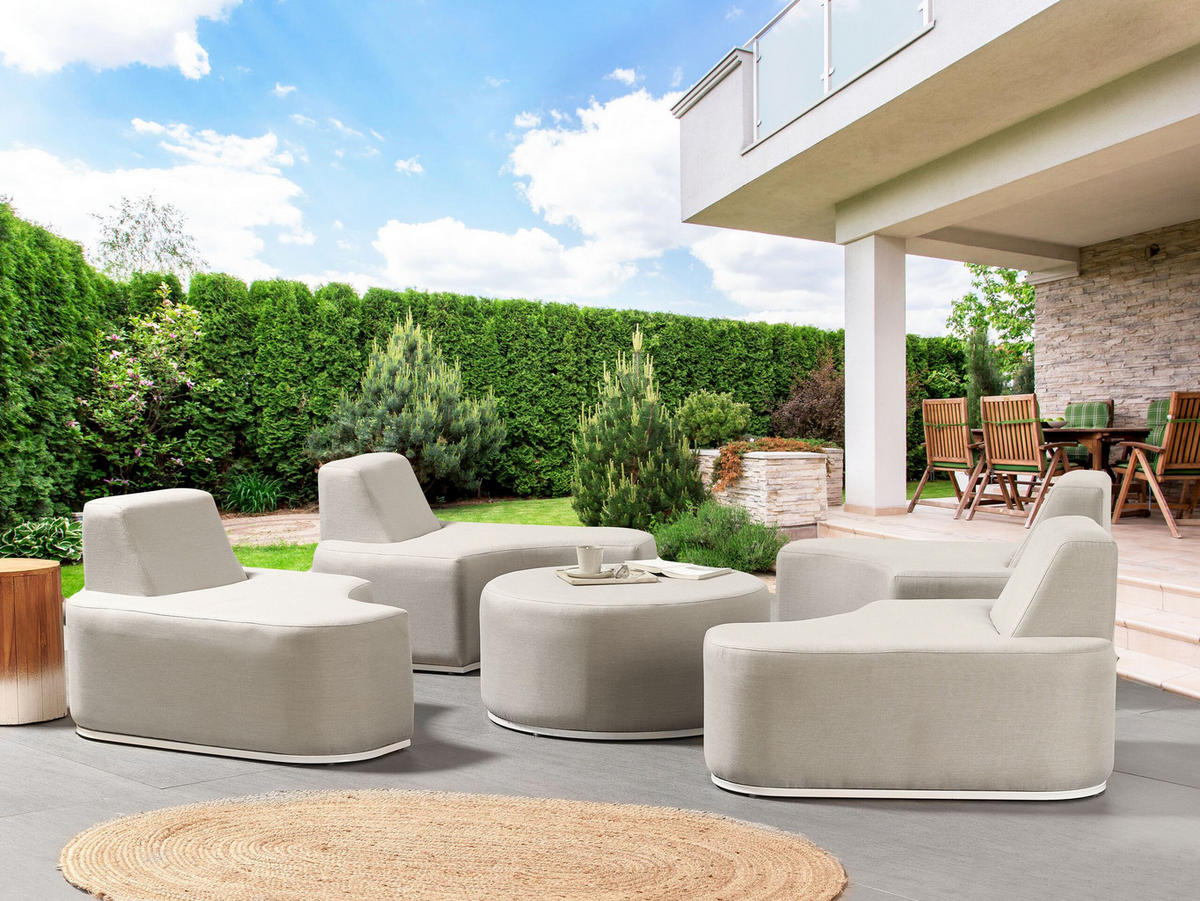 LOUNGE SET 4-Sitzer grau modular Fabro - Grau, Textil - Beliani