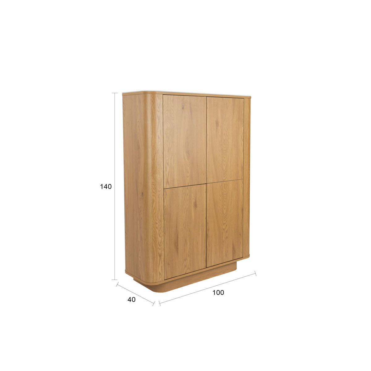 AUFBEWAHRUNGSSCHRANK Almira Marmoroptik Natural - Naturfarben, Holzwerkstoff (100/140/40cm) - Housecraft Living