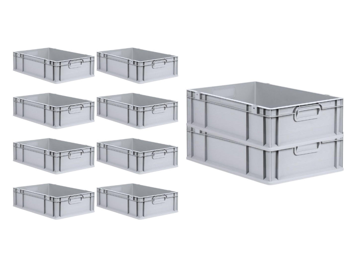 EUROBOX Nextgen Economy Griffe Geschlossen 17x40x60cm 34 Liter - Grau, Kunststoff (40/17/60cm) - PROREGAL