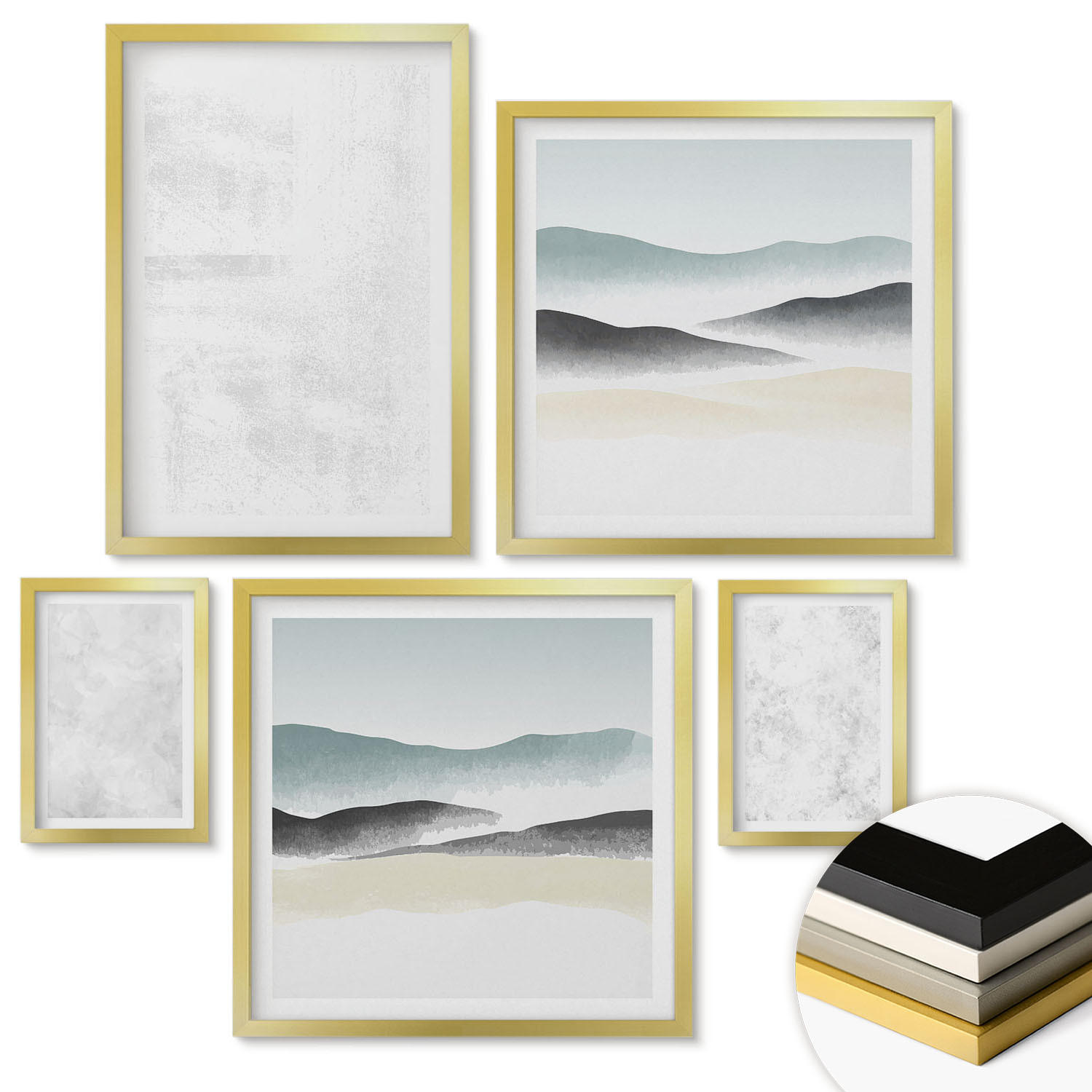 ArtPrintCave Wandbilder Gold 40x60 cm