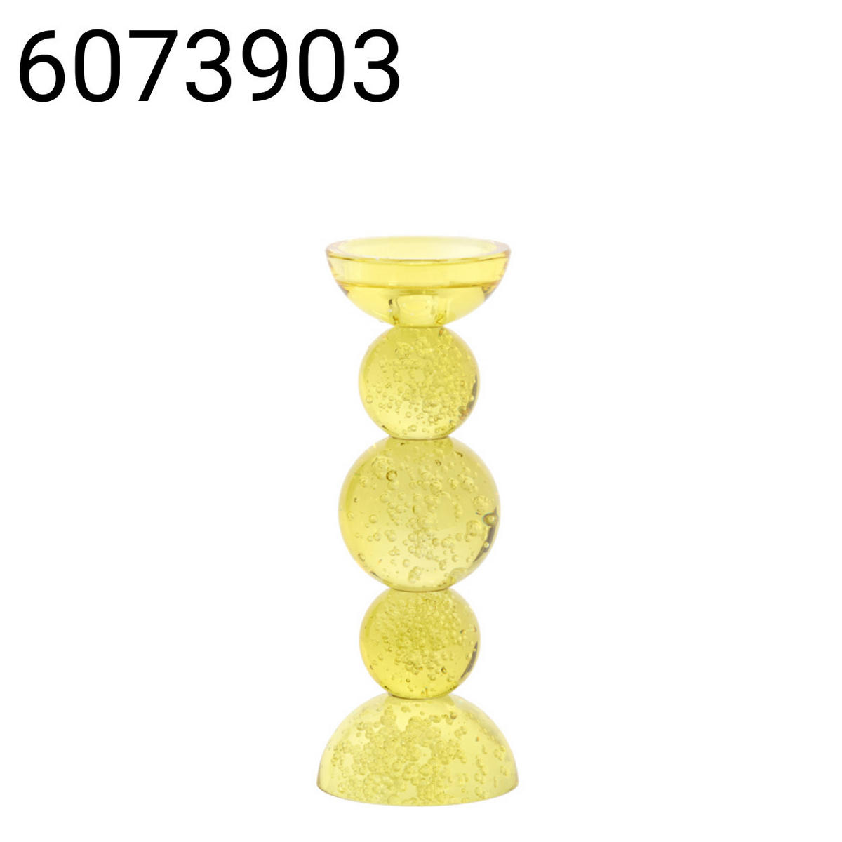 KERZENSTÄNDER Itinga - Gelb - 10/10/26.5 cm - Gelb, Glas (10/26.5/10cm) - Light & Living
