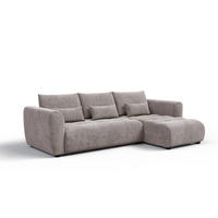 ECKSOFA SORENO 4-Sitzer, dunkelbeige - Beige/Schwarz, Holz/Textil (293/171cm) - Courtois Laville