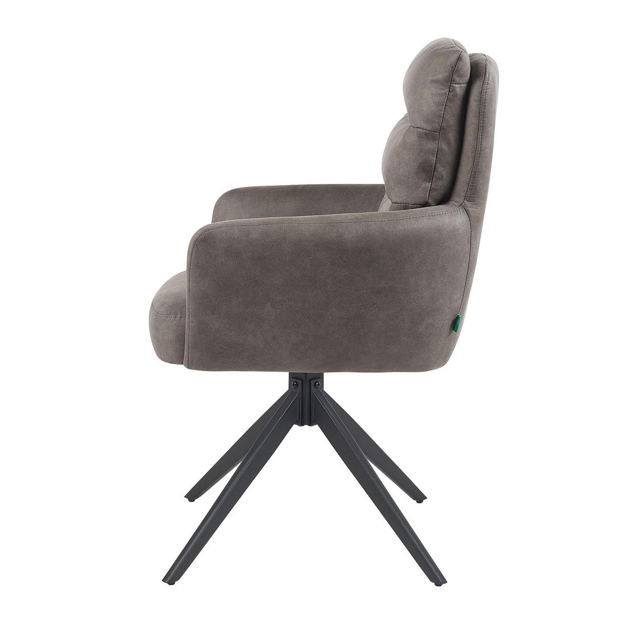 ARMLEHNSTUHL Mika-Alva - Taupe/Schwarz, Textil/Metall (59/94/66cm) - DUBI Möbel