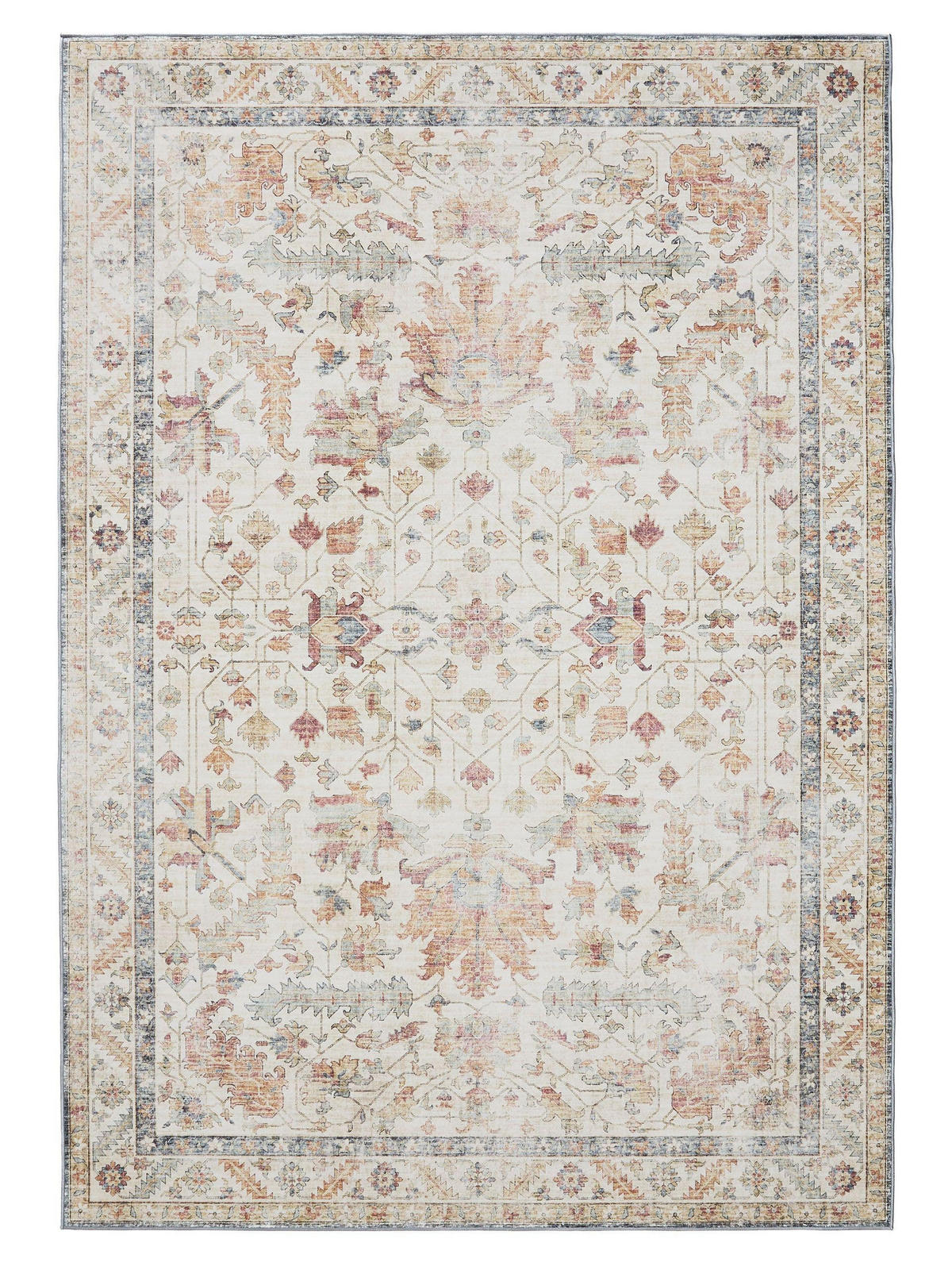 VINTAGE-TEPPICH George waschbar 140x200 cm - Beige/Multicolor, Kunststoff (140/200cm) - benuta