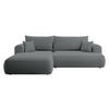 ECKSOFA Ovo Dunkelgrau Velours - Dunkelgrau/Schwarz, Kunststoff/Textil (260/165cm) - Selsey