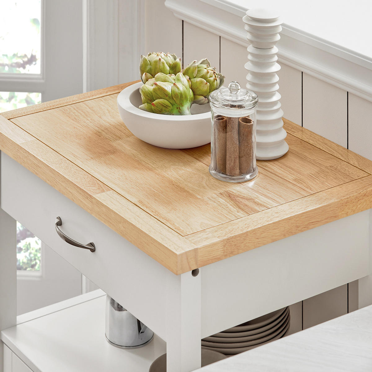 KÜCHENWAGEN Weiß - Weiß, Holzwerkstoff (60/90/45cm) - SoBuy