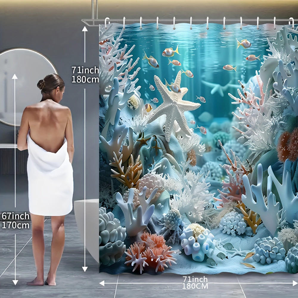 Mcboson Duschvorhang Blau 180x180 cm