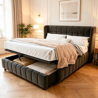 POLSTERBETT 180/200 cm aus Stoff mit Stauraum und Lattenrost Grau - Grau, Textil (180/200cm) - Modenvie