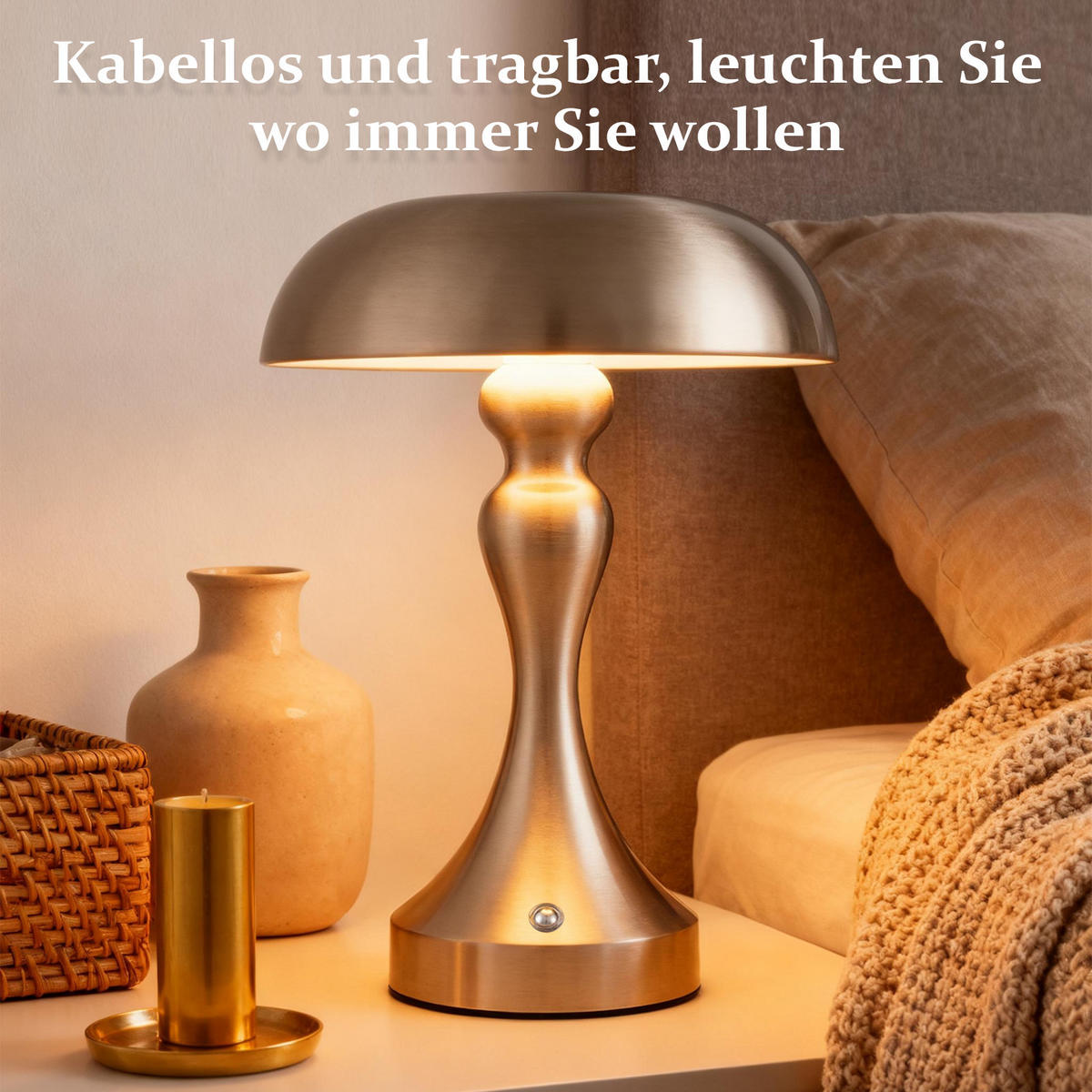 LED stolní lampa Achard 15,5/15,5/22 cm - stříbrná, kov (15.5/15.5/22cm) - Nettlife