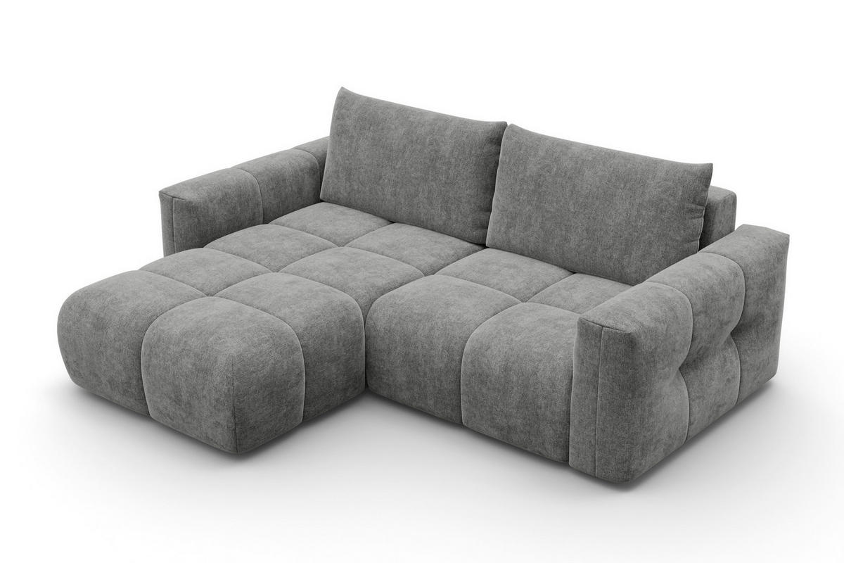 ECKSOFA VERONA 3-Sitzer links, Grau - Schwarz/Grau, Holz/Textil (224/173cm) - Courtois Laville