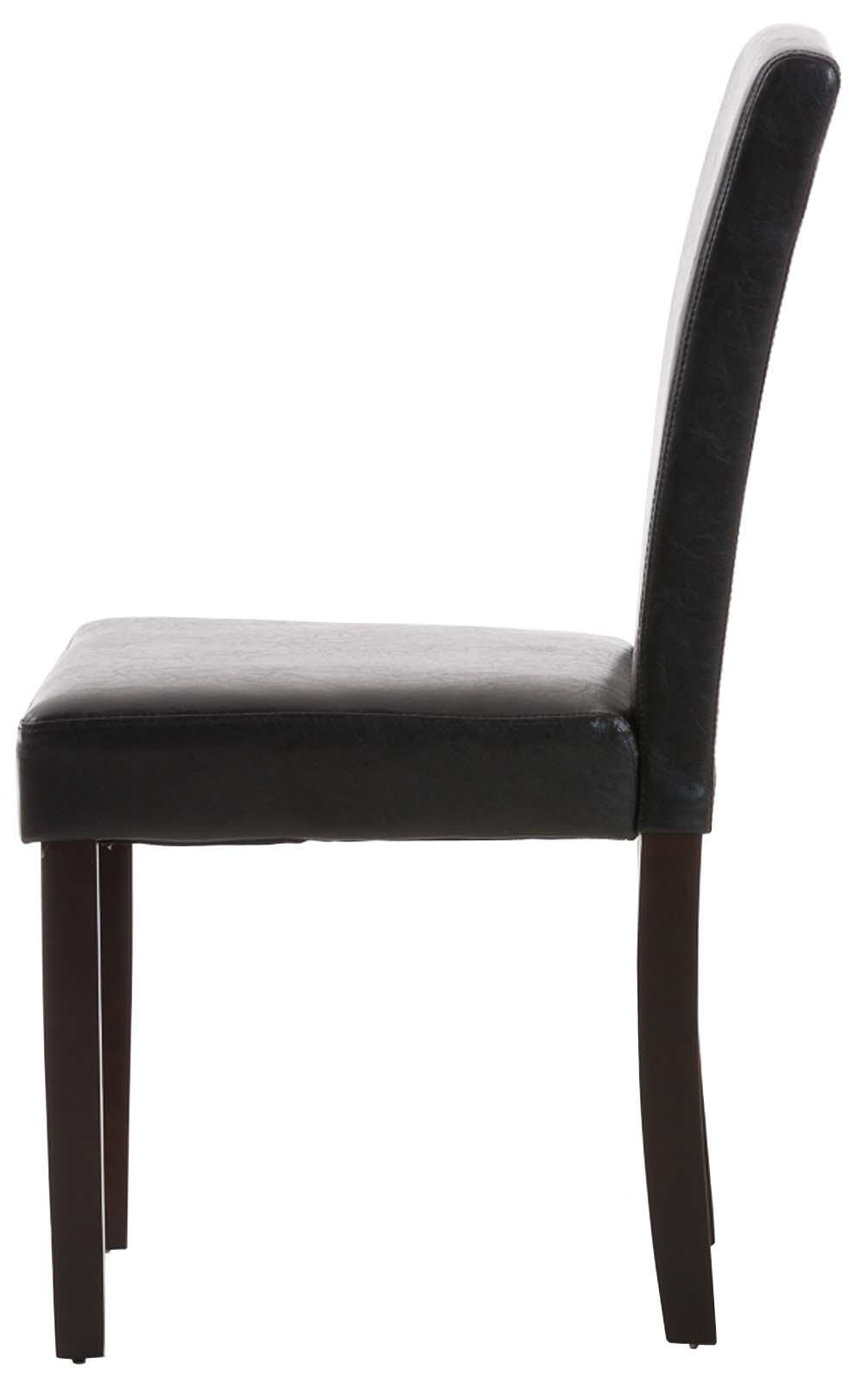 STUHL 6er Set Lederlook braun - Dunkelbraun/Braun, Holz/Textil (41/91/47cm) - CLP
