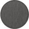 TEPPICH Outdoor Flachgewebe Uni-Farbe Polypropylen Balkon Schwarz Rund 160x160 - Schwarz, Textil (160/160cm) - KADIMA DESIGN