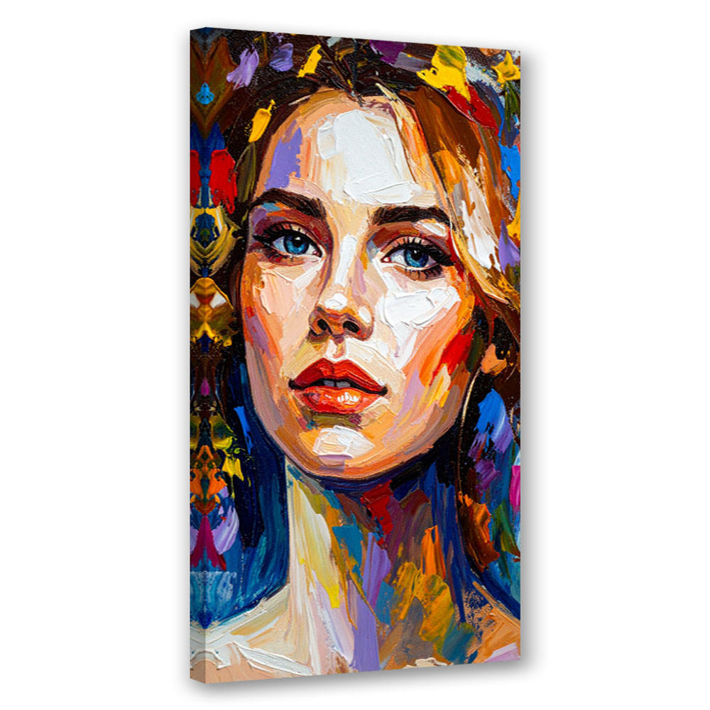LEINWANDBILD Buntes Porträt Frauen 50x100cm - Multicolor, Textil (50/100cm) - Feeby