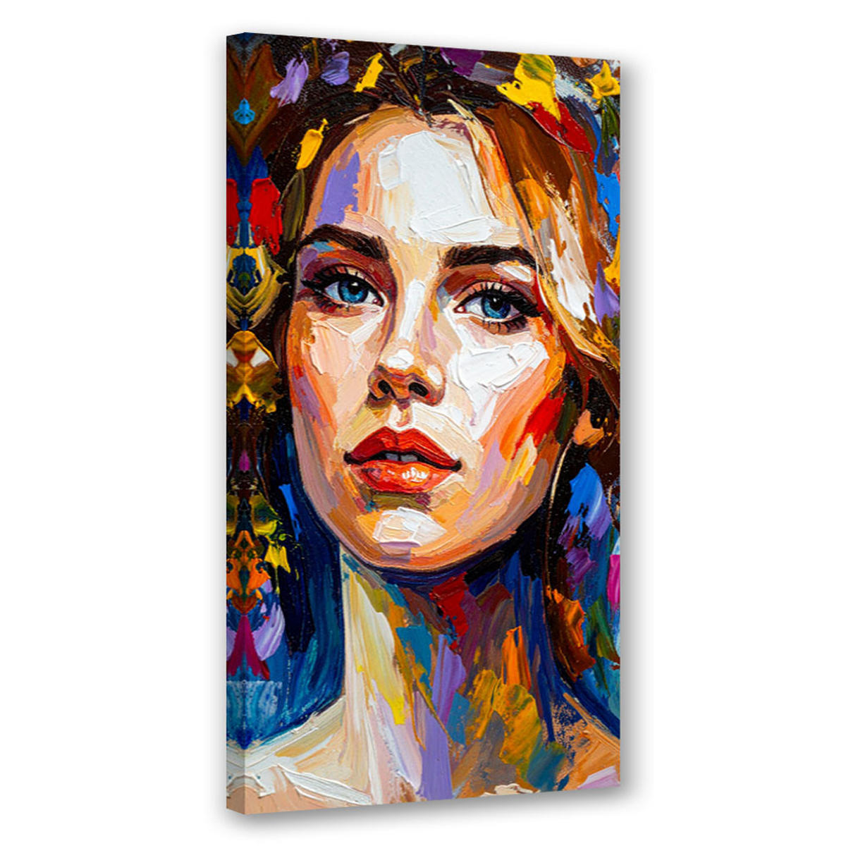 LEINWANDBILD Buntes Porträt Frauen 50x100cm - Multicolor, Textil (50/100cm) - Feeby