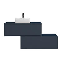 EINZELWASCHTISCH - 94 cm x 47 cm - holz - marineblau Teana - Dunkelblau, Holz (94/32/47cm) - Vente-Unique
