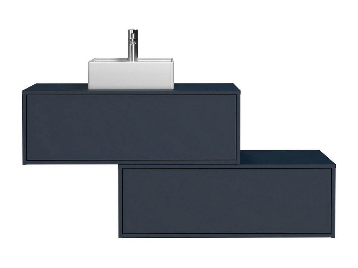 EINZELWASCHTISCH - 94cm x 47cm - Holzspan - marineblau - TEANA - Blau, Holz (94/32/47cm) - Vente-Unique