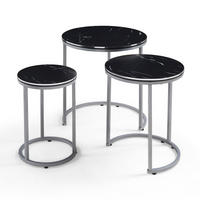 SATZTISCH Bornholm 50/50/55 - Schwarz, Holzwerkstoff (50/50/55cm) - [en.casa]