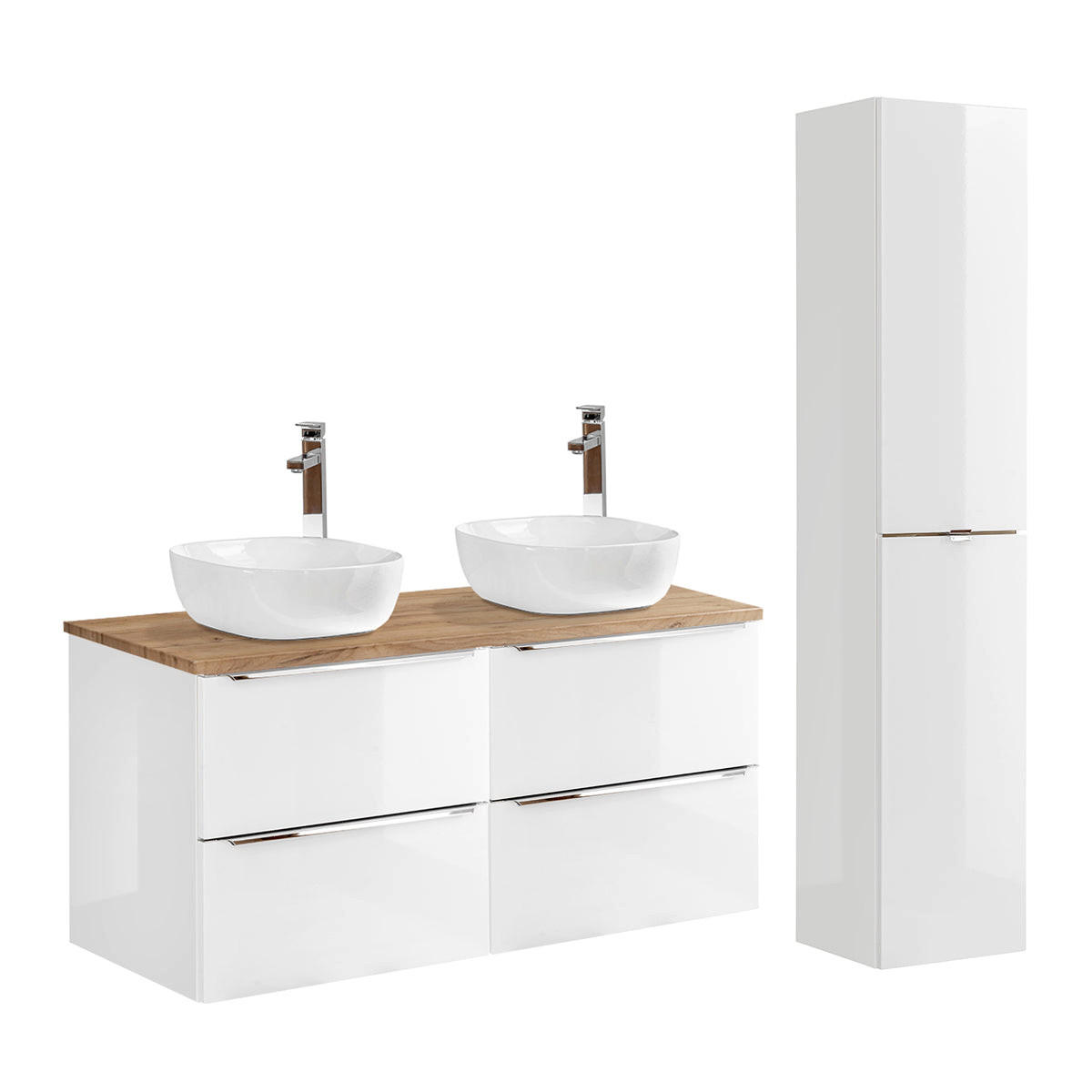 Petits-meubles KOUPELNOVÝ NÁBYTEK 120.4cm April 2er-Set Bílá