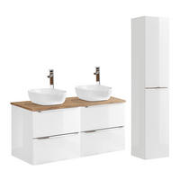 KUPAONSKI NAMJEŠTAJ 120.4cm April 2er-Set Bijeli - bijela, drvni materijal (120.4/59/46cm) - Petits-meubles