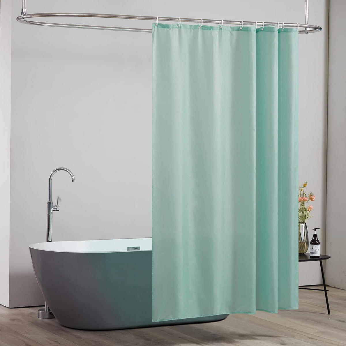 DUSCHVORHANG Textil Minzgrün 150 x 200 cm - Hellgrün, Textil (150/180cm)
