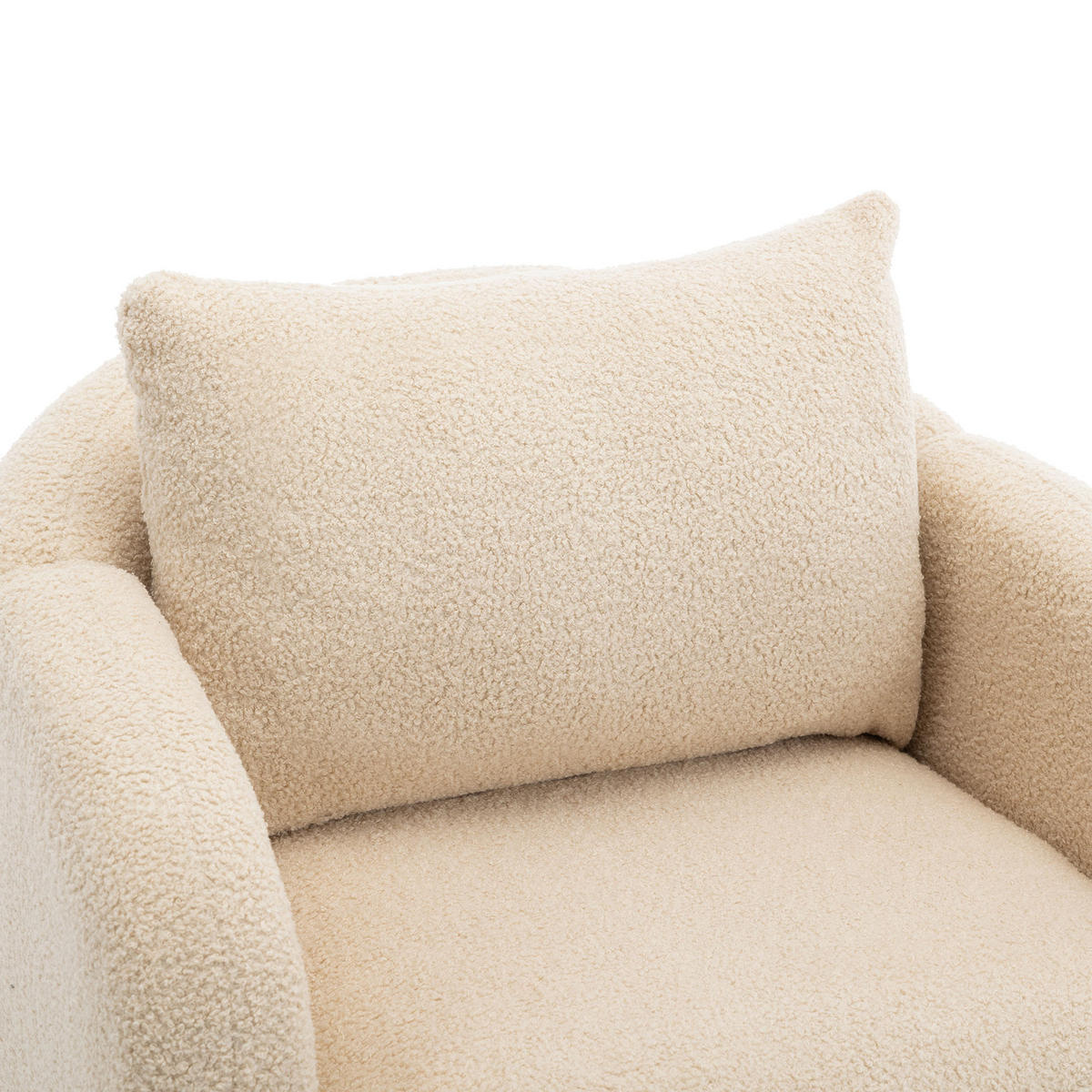 SESSEL Teddystoff Beige mit Kissen - Beige, Holz/Holzwerkstoff (71/71/72cm) - WISHDOR