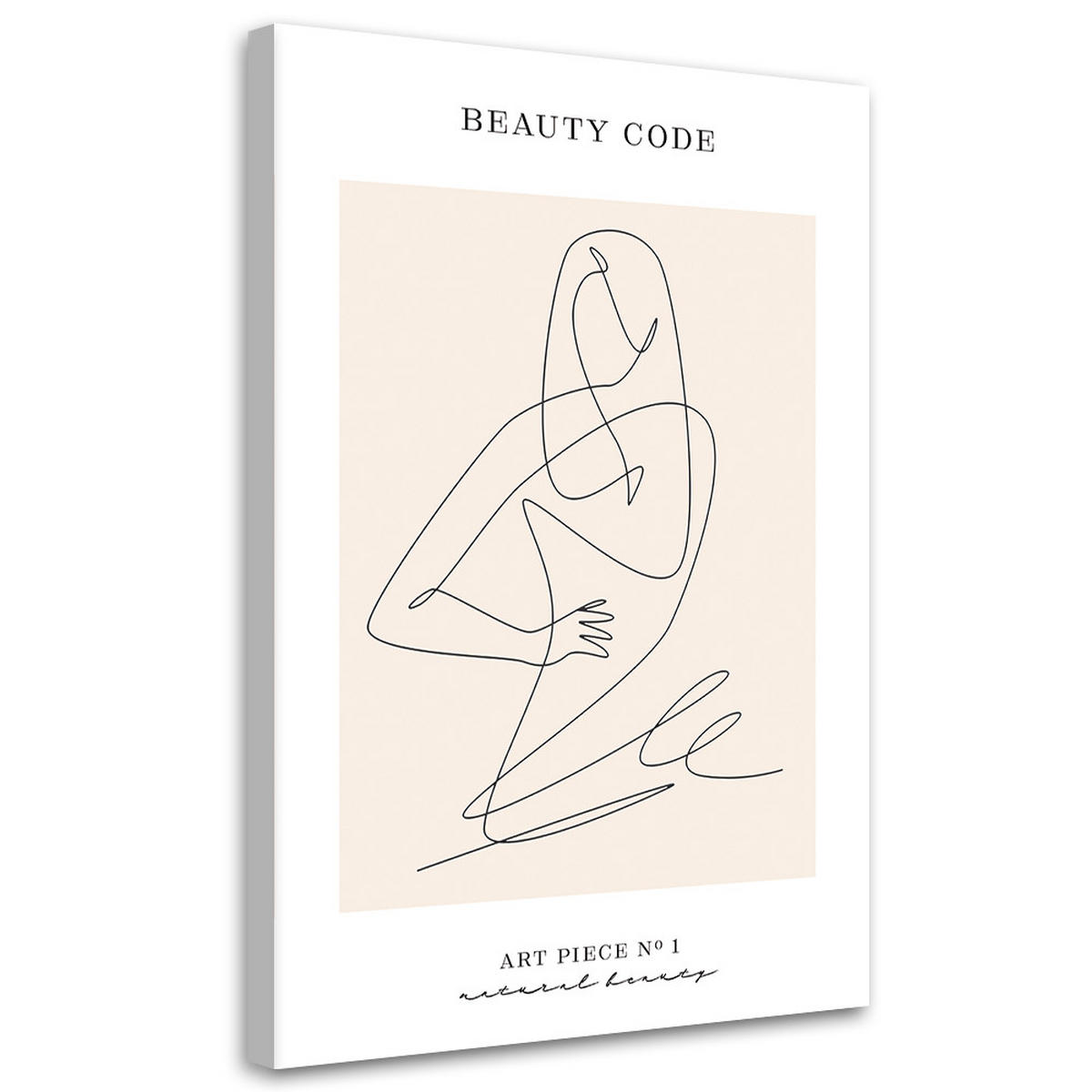 WANDBILD frau linienkunst - Beige, Textil (40/60cm) - Feeby