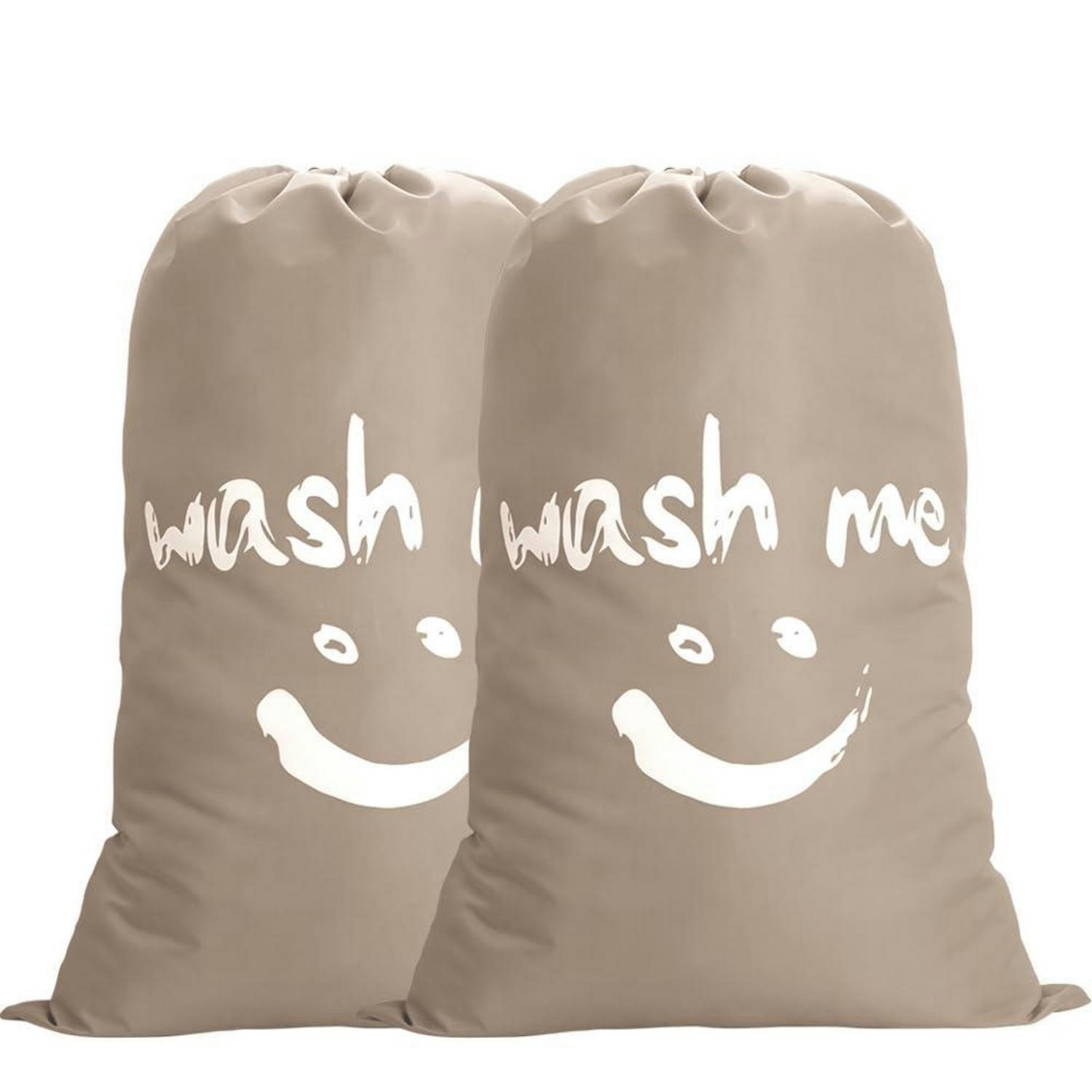 WÄSCHESACK 2-teiliges Set 125L Khaki - Olivgrün, Textil (66/92/66cm)