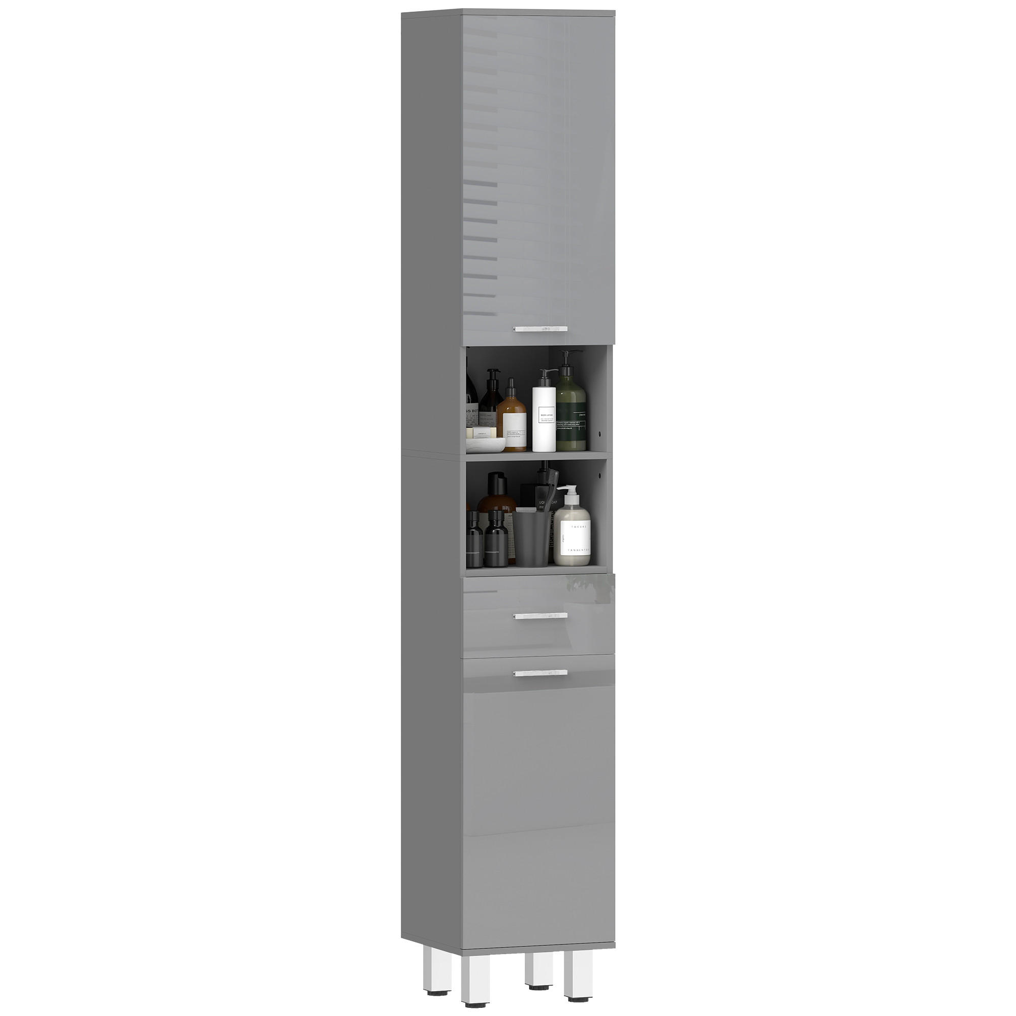 HOCHSCHRANK DE-08531 Grau - Grau, Holzwerkstoff (30/180/30cm) - ComfortXL