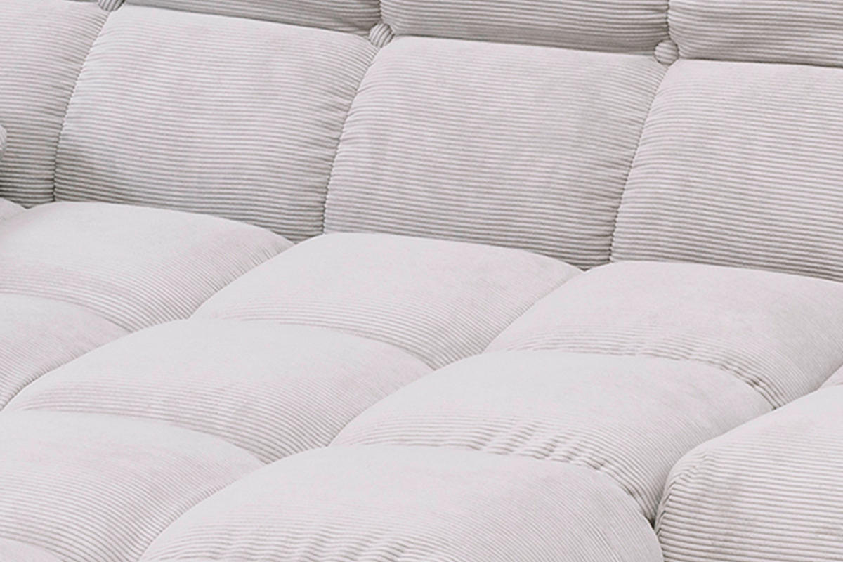 ECKSOFA VIVIEN Silber Cord - Silberfarben/Schwarz, Kunststoff/Textil (290/178cm) - KAWOLA