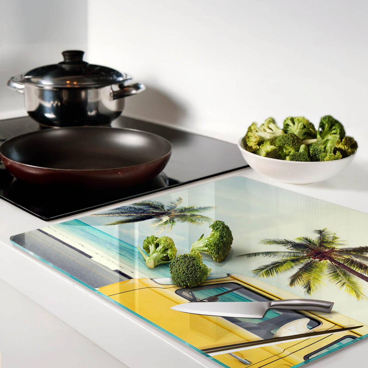GLASPLATTE 60x52 cm Busstrand - Gelb, Glas (60/0.4/52cm) - TULUP