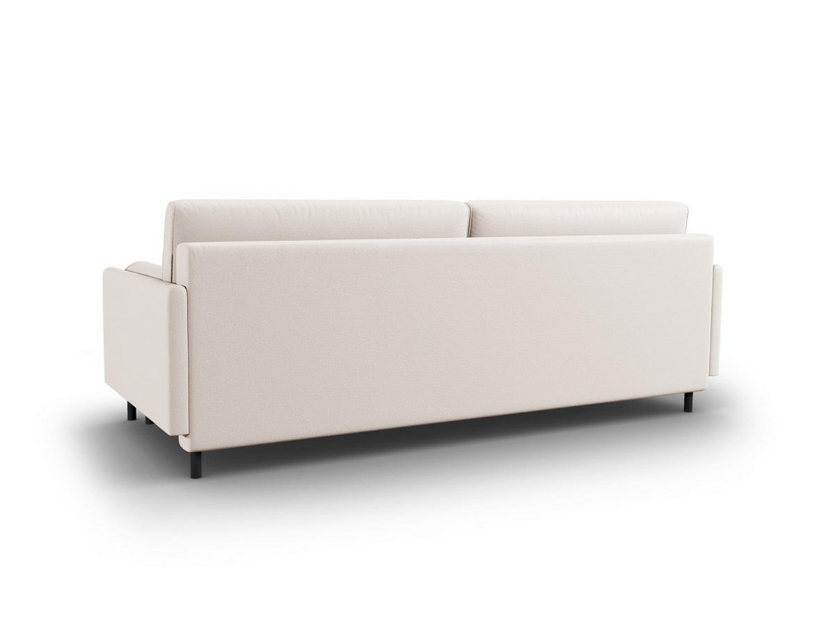 AUSKLAPPBARES-SOFA mit Bettkasten Scott aus strukturiertem Stoff leichtes beige 3 Sitzplätze - Beige, Textil (97/87/212cm) - Micadoni