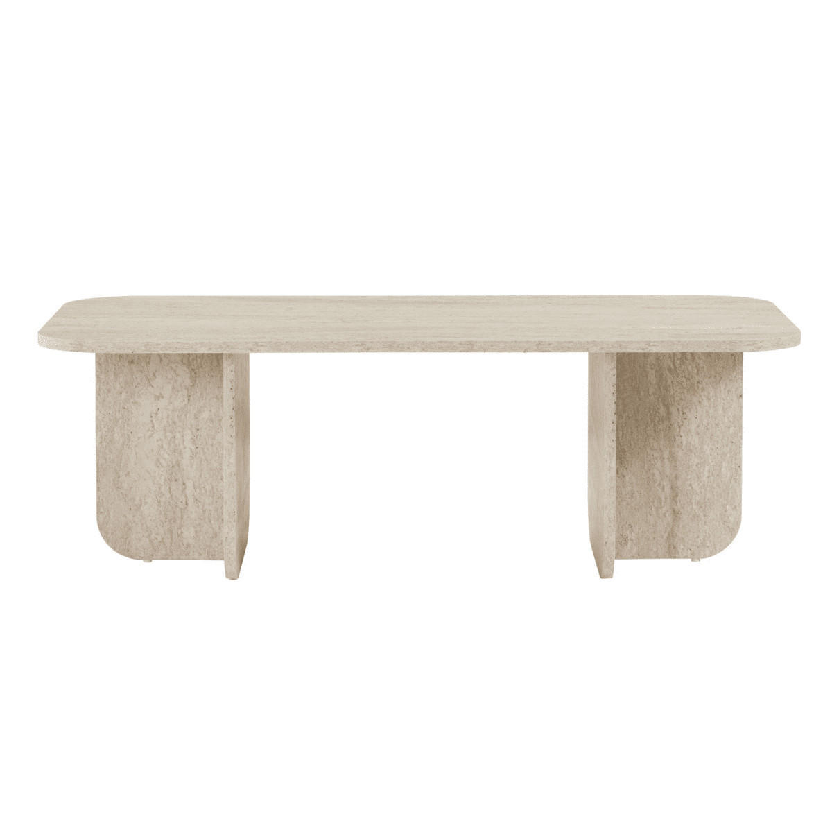 COUCHTISCH RECHTECKIG abgerundete kanten 120/60/41,4 cm - Beige, Holzwerkstoff (65/60/41.4cm) - Calicosy