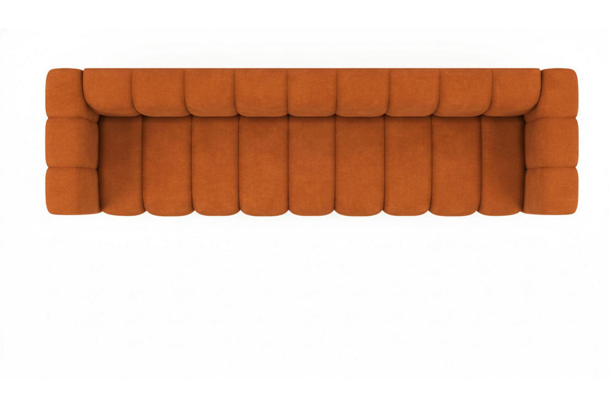COUCH, Fünfsitzer-Sofa Grand, Veloursstoff Salvador, Braun - Braun, Holz (314/70/87cm) - Kaiser Möbel