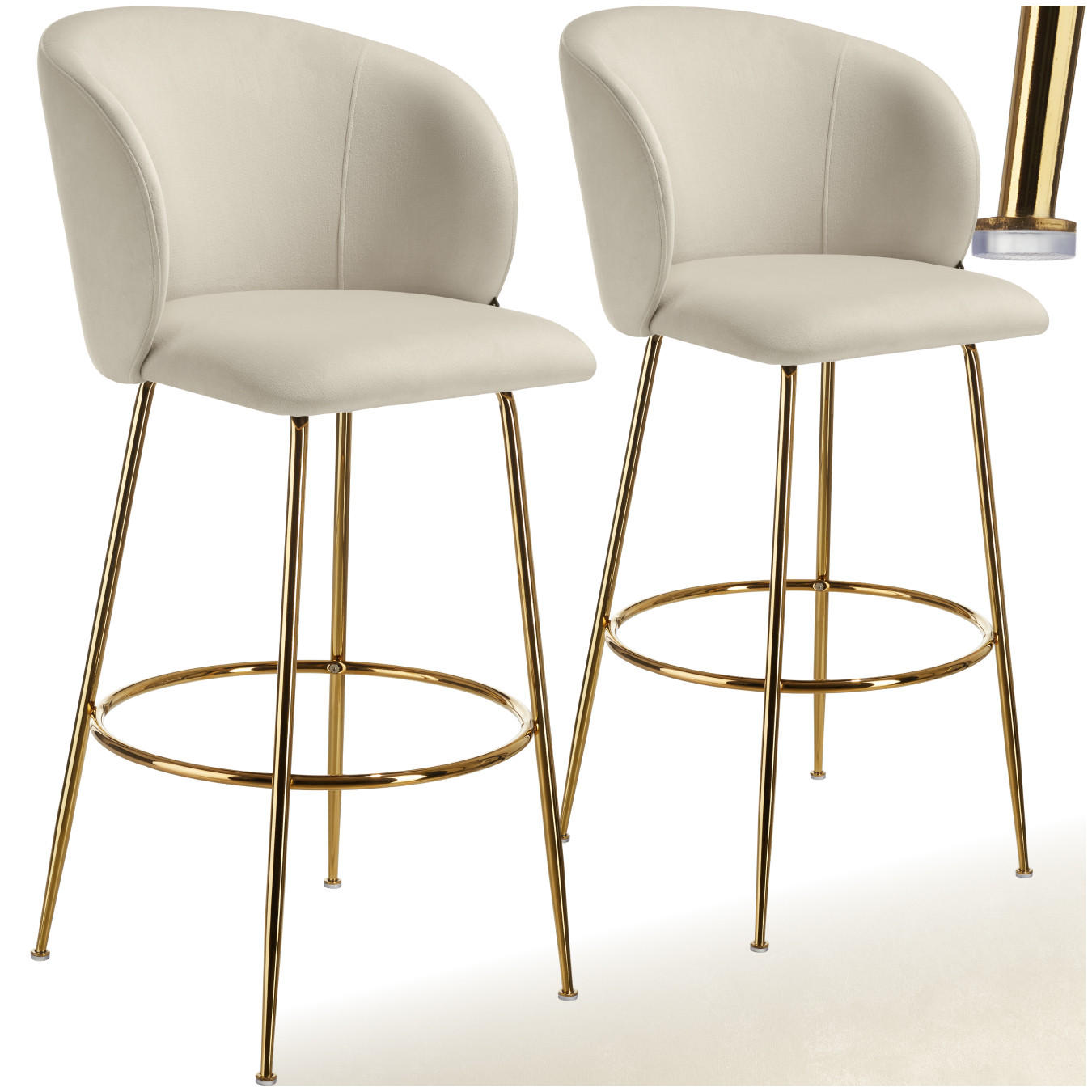 BARSTUHL Luana,51 x 60 x 106 cm, Belastbarkeit 120 kg,creme/gold - Goldfarben/Creme, Kunststoff (51/106/60cm) - tectake
