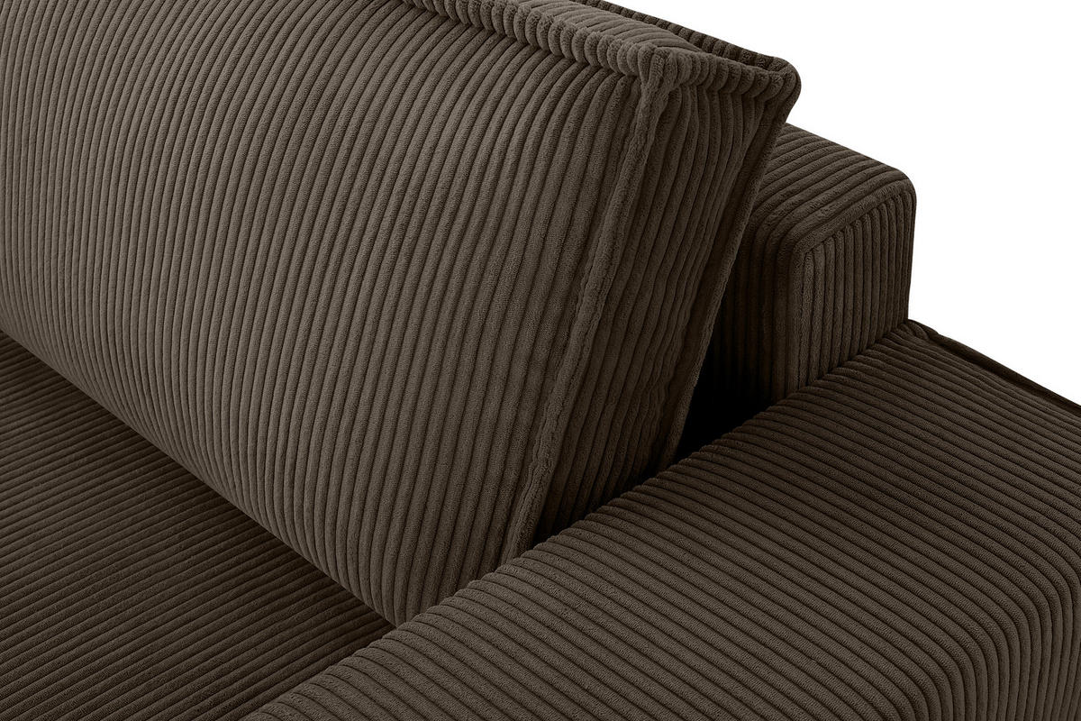 3-SITZER-SCHLAFSOFA NAPI in Pet Friendly Cord-Stoff, braun - Schwarz/Braun, Textil (244/89/101cm) - KONSIMO®
