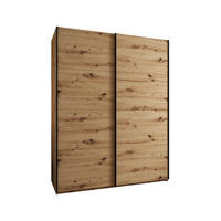 SCHWEBETÜRENSCHRANK 245,5/190/64 2-türig - Schwarz/Eiche Artisan, Holz/Metall (190/245/64cm) - Abiks Möbel