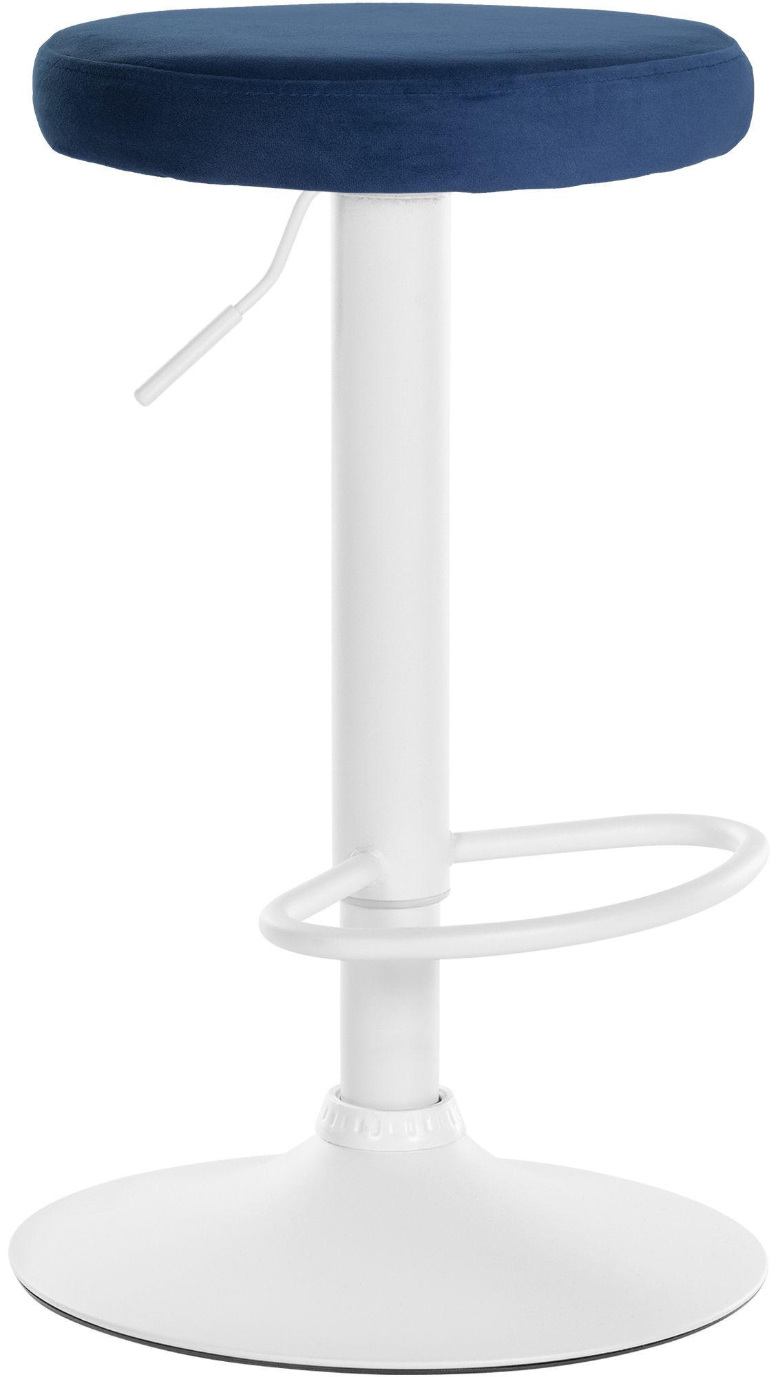 BARHOCKER Samt blau - Blau/Weiß, Textil/Metall (38.5/60/38.5cm) - CLP
