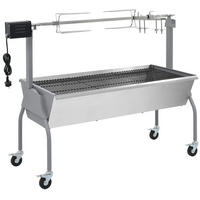 SPANFERKELGRILL Metzgergrill Mit Elektrischem Antrieb - Silberfarben, Metall (55.1/100.5/128.8cm) - vidaXL