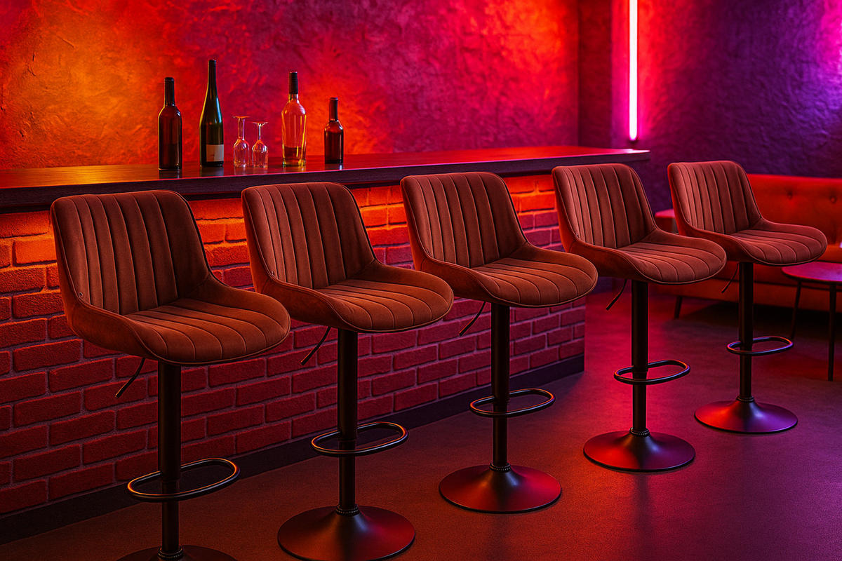 BARHOCKER Lento Gestell schwarz Samt Braun - Schwarz/Braun, Textil/Metall (50/108/50cm) - TPFLiving