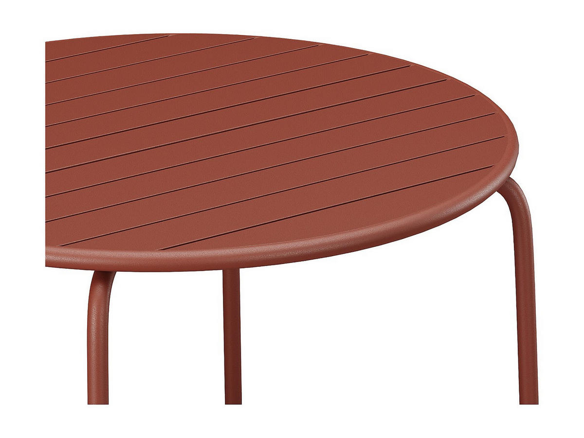 GARTENTISCH rund - D. 130 cm - Metall - Terracotta - MIRMANDE von MYLIA - Braun, Metall (130/130/74cm) - Vente-Unique
