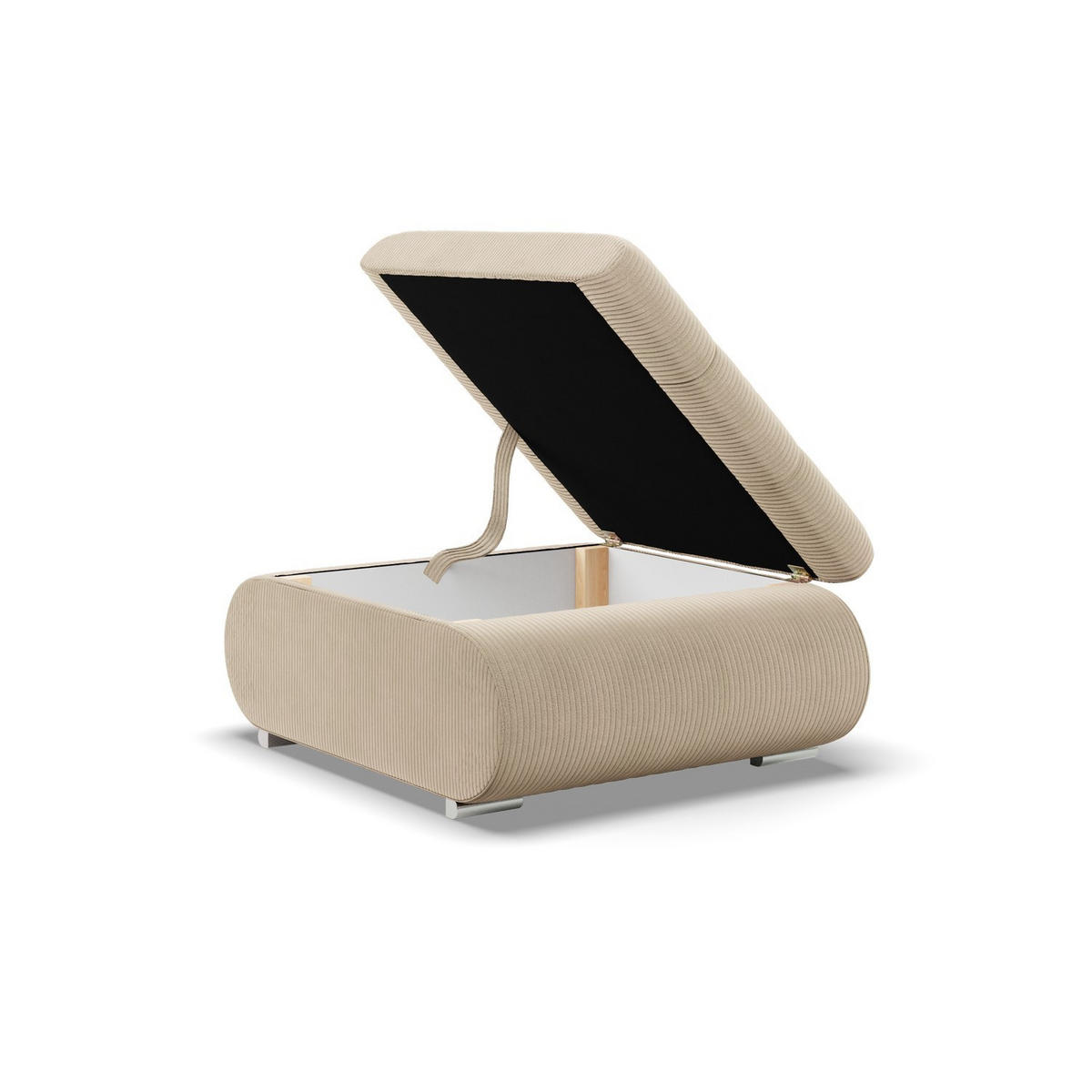 SITZPOUF FÜR DAS WOHNZIMMER FORESTA, Cord - Beige - Beige, Textil (88/42/70cm)