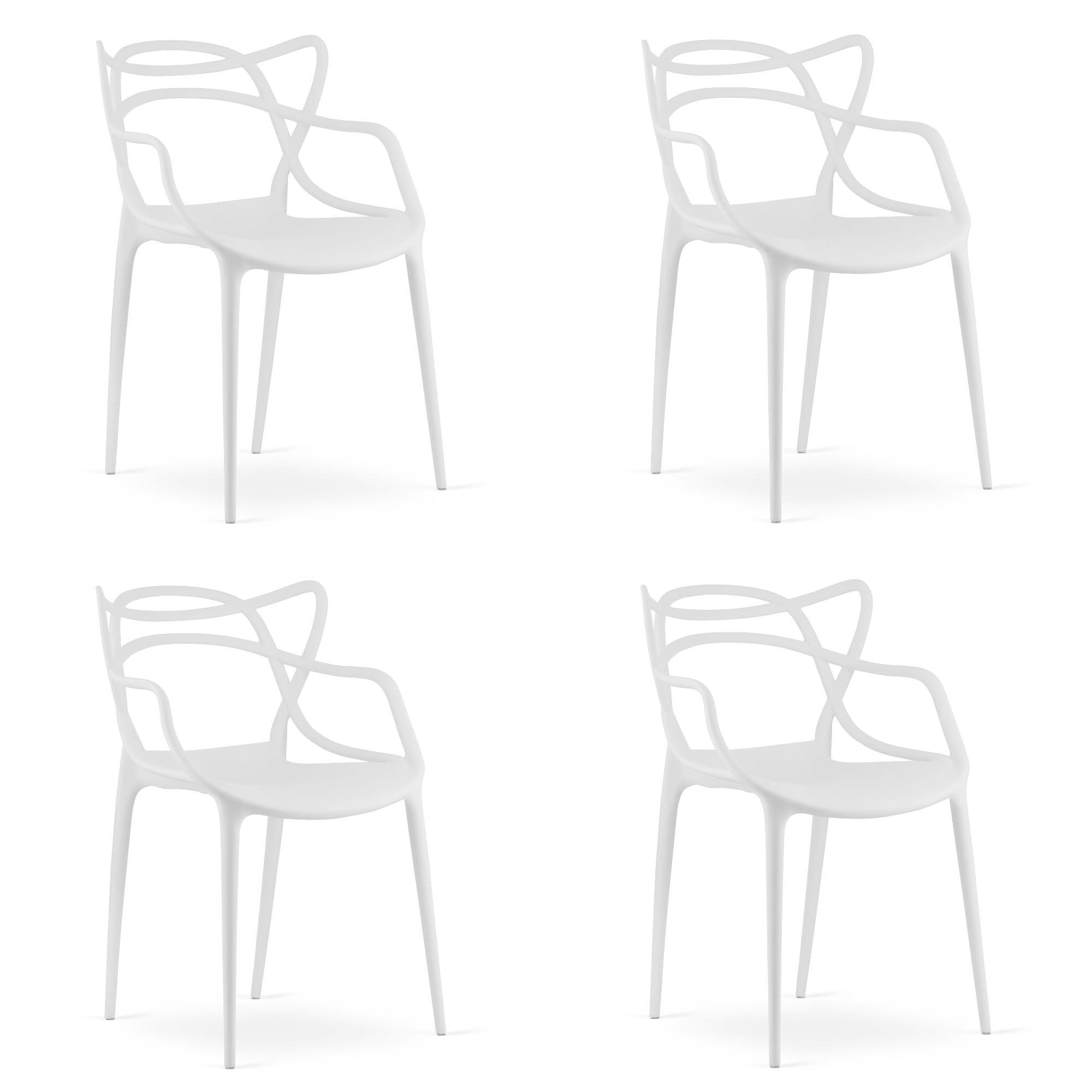 ESSZIMMERSTUHL 4-er Set KATO weißer Sitz - Weiß, Kunststoff (54/82.5/55cm) - Valora