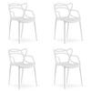 ESSZIMMERSTUHL 4-er Set KATO weißer Sitz - Weiß, Kunststoff (54/82.5/55cm) - Valora
