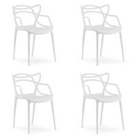 ESSZIMMERSTUHL 4-er Set KATO weißer Sitz - Weiß, Kunststoff (54/82.5/55cm) - Valora