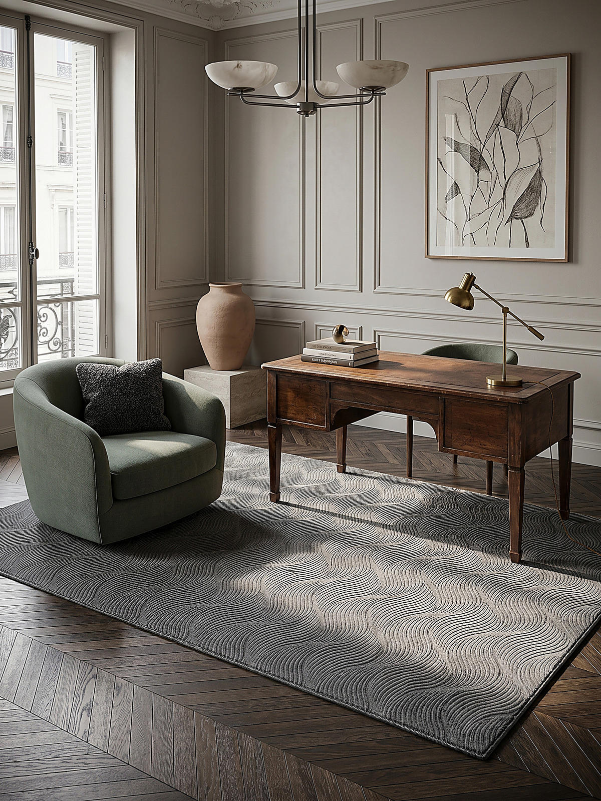 KURZFLORTEPPICH Antirutsch Geometrisch DALAR Polypropylen Anthrazit 200 x 280 cm - Anthrazit, Textil (200/280cm) - KADIMA DESIGN