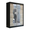 SCHWEBETÜRENSCHRANK 120 CM RIMA Farbe: Schwarz / sonoma / sonoma - Schwarz/Braun, Holzwerkstoff (120/215/59.5cm) - A&J MöbelLand