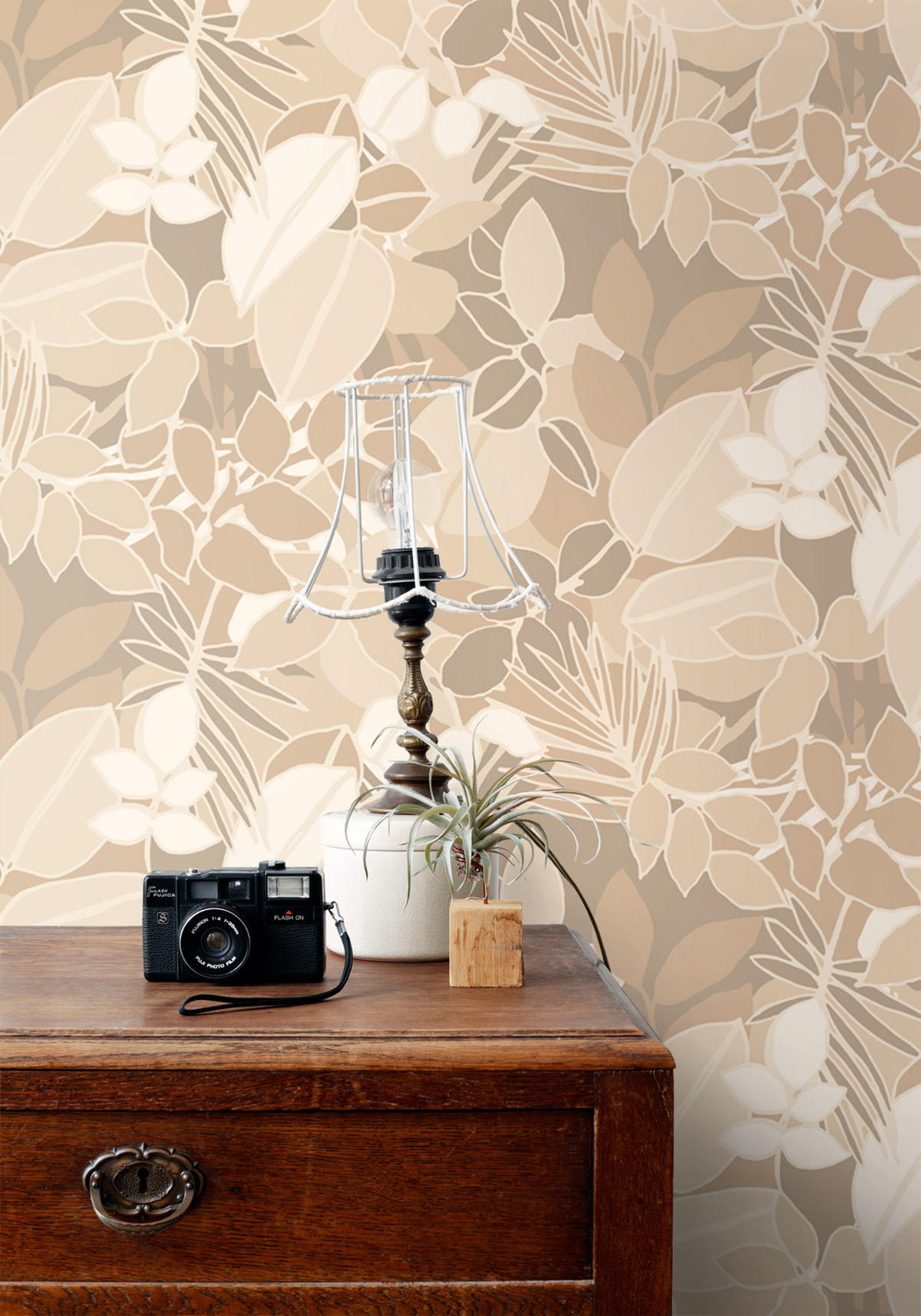 TAPETE Blätter 50 x 900 cm - Beige, Papier (50/900cm) - ESTAhome